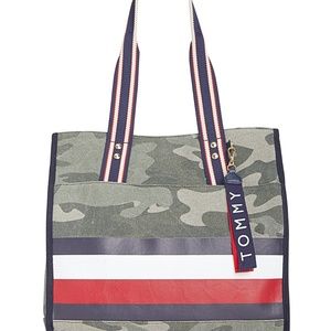 Tommy Hilfiger Carmel Camo Canvas North/South Tote